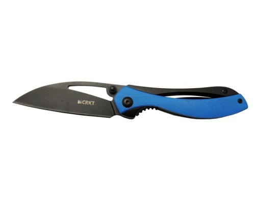 Crkt Pleroma 821A BL Mavi Kamp / Outdoor Çakı 18cm - Manuel, Kemerlikli, Kutulu