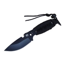 DPX Gear Assault 0238BK Kamp Bıçağı 22,5 cm - Siyah, Metal & İpli Sap