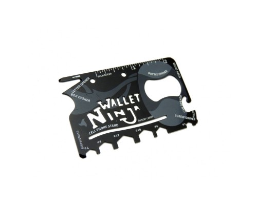 Ninja Wallet Survival Acil Durum Kiti / Kartı - 18 in 1