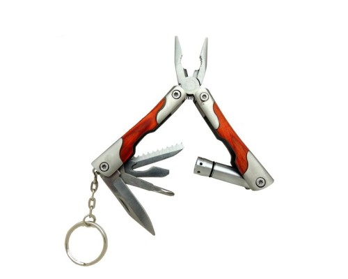 P 1172 Ahşap Mini Çok Amaçlı Pense / Çakı 7cm - Ahşap Metal Sap (Multitool)