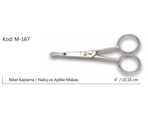 Rose Europe Aplike ve Nakış Makası Kıvrık Küt Uçlu No:4 10,16 CM