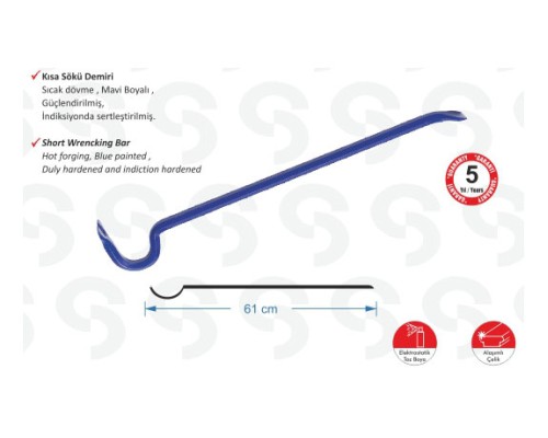 S.D. SK 6000 Kısa Sökü Demiri - 1200 gr, 61cm