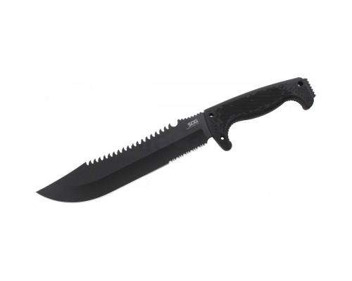 Sog F03T Kamp Tırtıklı Testereli Outdoor Pala / Bıçak 39 cm - Kauçuk Saplı