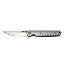 Sog Kendo 4010 Gri Kamp çakı 21cm - Yarı Otomatik, Metal Sap, Kılıflı, Kemerlikli