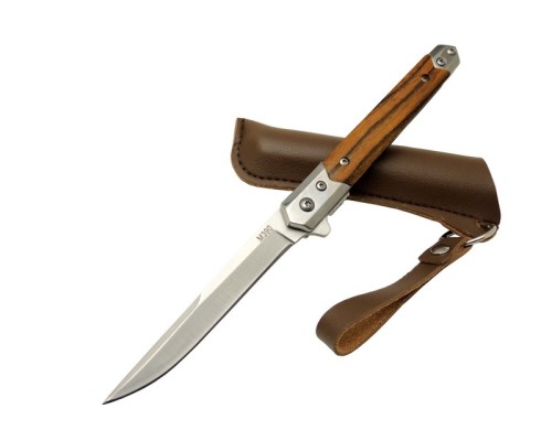 ZBR M390 1-37 Kahverengi Kamp Çakısı 21cm - Manuel, Ahşap Sap, Kılıflı