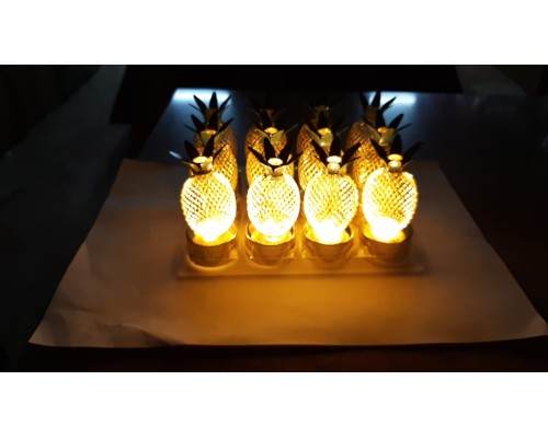 LED Ananas Lamba 12'li paket Alt Kısmı Gold renk