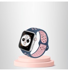 Watch Uyumlu 42 44 45 49 Mm/l Kordon Kayış Bileklik Delikli Laci̇vert-pembe