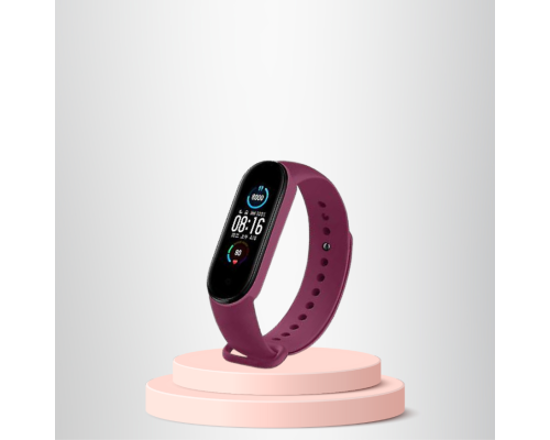 Mi Band 3-4 Uyumlu Silikon Kordon M3-M4 Uyumlu BORDO