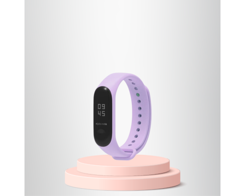 Mi Band 3-4 Uyumlu Silikon Kordon M3-M4 Uyumlu LİLA