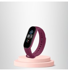 Mi Band 5-6 Uyumlu Silikon Kordon M5-m6 Uyumlu Bordo