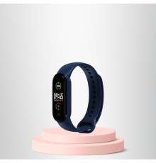 Mi Band 5-6 Uyumlu Silikon Kordon M5-m6 Uyumlu Laci̇vert