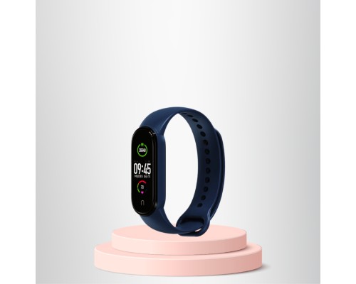 Mi Band 5-6 Uyumlu Silikon Kordon M5-M6 Uyumlu LACİVERT