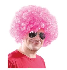 Açık Pembe Renk Kıvırcık Afro Bonus Peruk