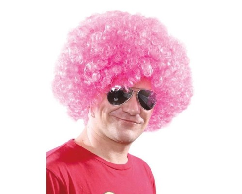 Açık Pembe Renk Kıvırcık Afro Bonus Peruk