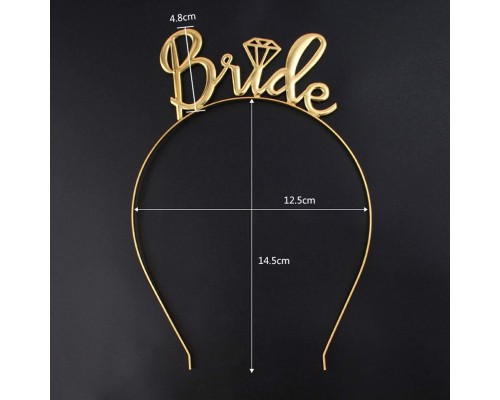 Altın Dore Gold Renk Bride Yazılı Metal Gelin Tacı Bride Tacı