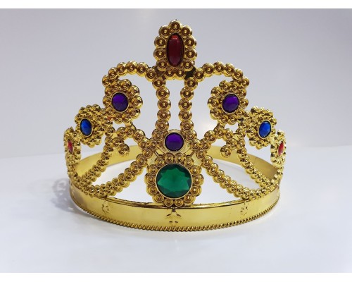 Altın Renk Plastik Prenses Tacı Kraliçe Tacı 60 Cm