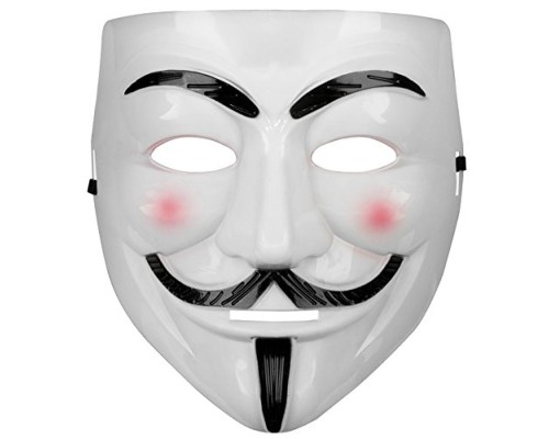 Beyaz Renk Pembe Yanaklı İthal V For Vendetta Maskesi