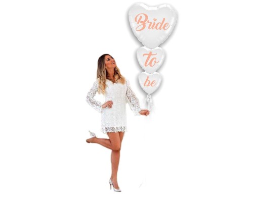 Bride To Be Buket Seti Folyo Balon 3lü Rose Gold Renk 100 cm