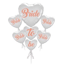 Bride To Be Team Bride Folyo Balon Buket Seti 5li Set Rose Gold Renk 100 cm