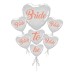 Bride To Be Team Bride Folyo Balon Buket Seti 5li Set Rose Gold Renk 100 cm