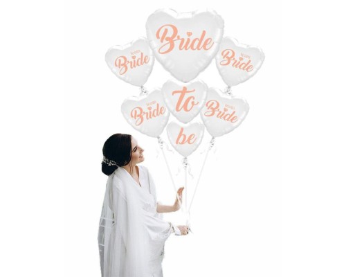 Bride To Be Team Bride Folyo Balon Buket Seti 5li Set Rose Gold Renk 100 cm