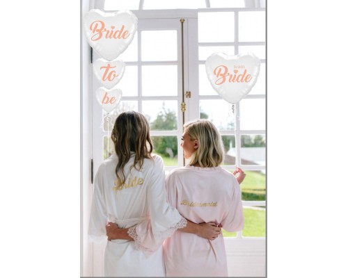 Bride To Be Team Bride Folyo Balon Buket Seti 5li Set Rose Gold Renk 100 cm