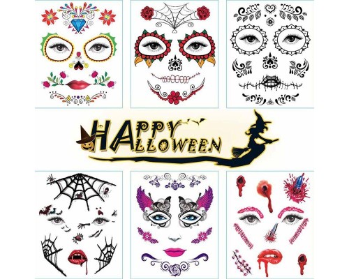 Cadılar Bayramı Halloween Dövme Tattoos 12li