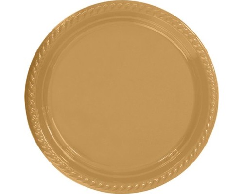 Gold Plastik Tabak 22 cm 25li