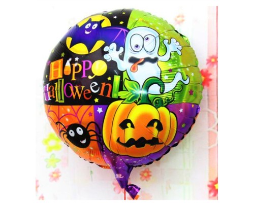 Halloween örümcekli Kabaklı Folyo Balon 18 Inç