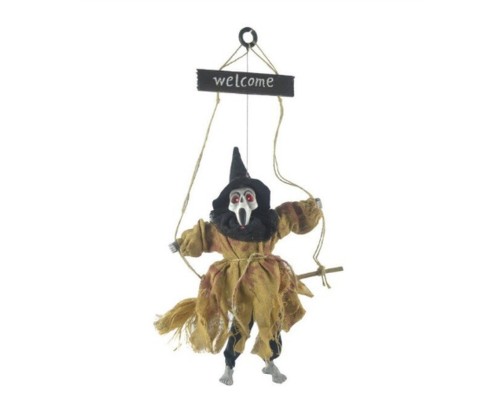 Halloween Sensörlü Sesli Işıklı Welcome İskelet Kahverengi