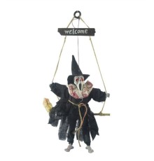 Halloween Sensörlü Sesli Işıklı Welcome İskelet Siyah