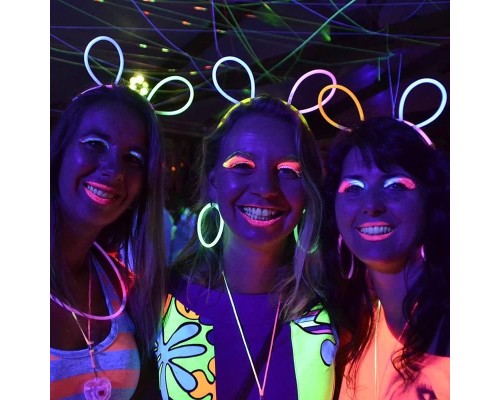 Karanlıkta Parlayan Fosforlu Glow Stick Taç Tavşan Kulağı Tacı Kırmızı Renk