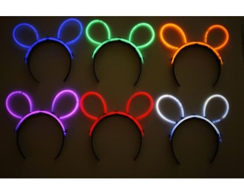 Karanlıkta Parlayan Fosforlu Glow Stick Taç Tavşan Kulağı Tacı Sarı Renk