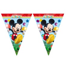 Mickey Mouse Temalı Üçgen Bayrak Flama Süsleme 3.2 Metre