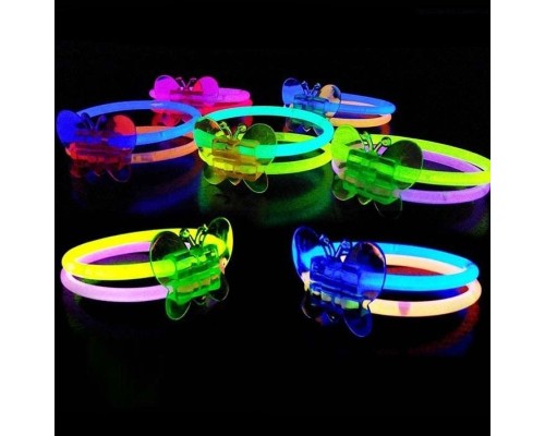 Neonlu Glow Stick Kelebekli Bileklik Karışık Renk 1 Adet