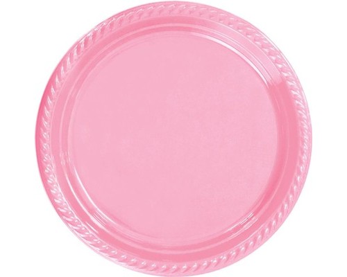 Pembe Plastik Tabak 22 cm 25li