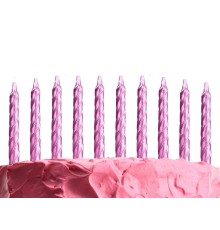 Rose Pembe Renk Doğum Günü Evlilik Yıldönümü Pasta Mumları 10 Adet