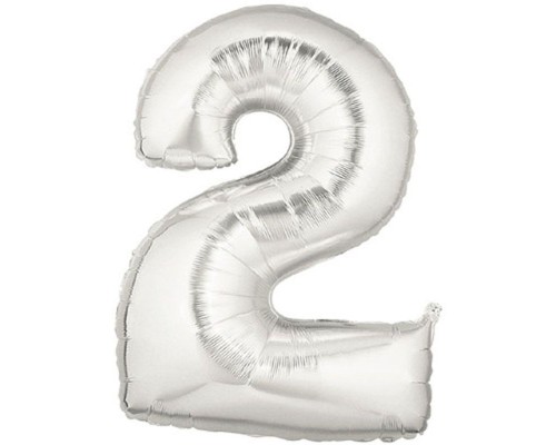 Şekilli Supershape Silver Rakam Folyo Balon 2 Numara