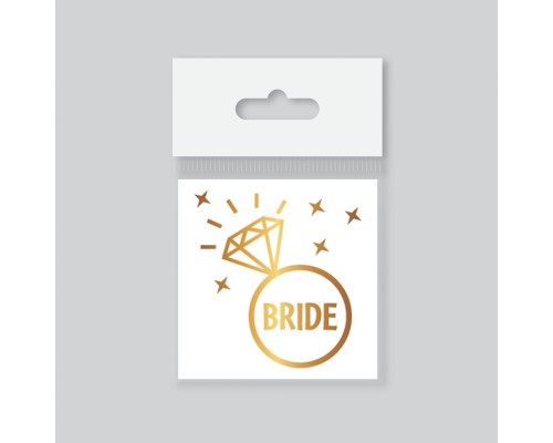 Tekli Bride Tattoo Model 3 - Altın Yaldız - 5,5 cm x 5,5 cm - Geçici Dövme