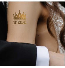 Tekli Bride Tattoo Model 7 - Altın Yaldız - 5,5 cm x 5,5 cm - Geçici Dövme