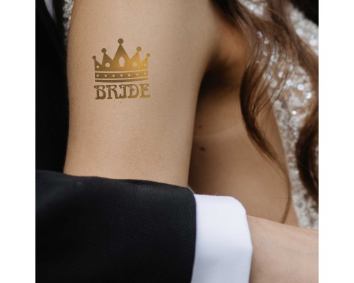 Tekli Bride Tattoo Model 7 - Altın Yaldız - 5,5 cm x 5,5 cm - Geçici Dövme