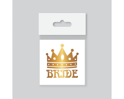 Tekli Bride Tattoo Model 7 - Altın Yaldız - 5,5 cm x 5,5 cm - Geçici Dövme