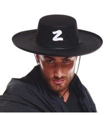 Z Logolu Yetişkin Boy Bağcıklı Zorro Şapkası