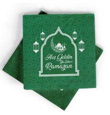 Yeşil Renk Hoşgeldin Ya şehr-i Ramazan Kağıt Peçete 20 Adet