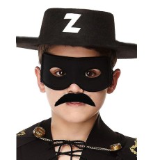 Siyah Renk Zorro şapkası Zorro Maskesi Ve Zorro Bıyık çocuk Boy