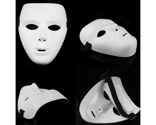 Beyaz Renk Hip Hop Anonim Jabbawockeez Maskesi 18X15 cm