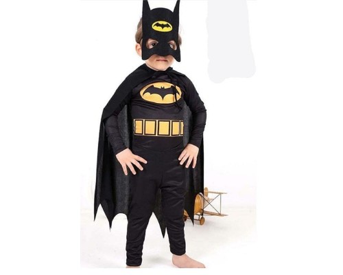 Pelerinli Çocuk Batman Kostümü - Maskeli Batman Kostüm