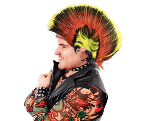 Mohican Mohawk Punk Peruk - 70 li 80 li Yıllar Peruk Model 8