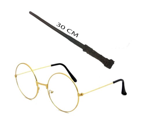 Harry Potter Asası 30 cm ve Harry Potter Gözlüğü Seti