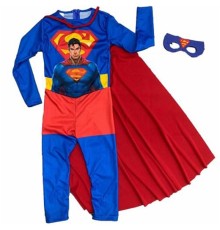 çocuk Superman Kostümü - Pelerinli Ve Maskeli Superman Kostüm 9-10 Yaş